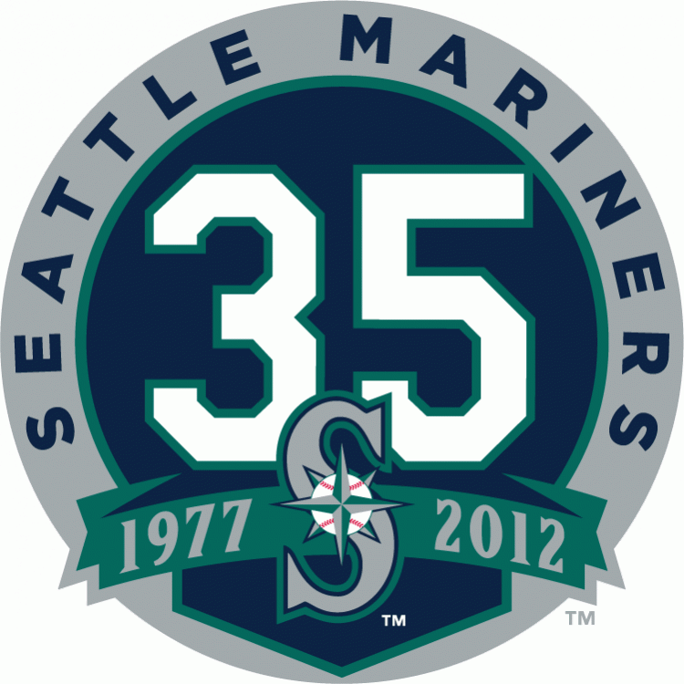 Seattle Mariners 2012 Anniversary Logo iron on transfers for fabric